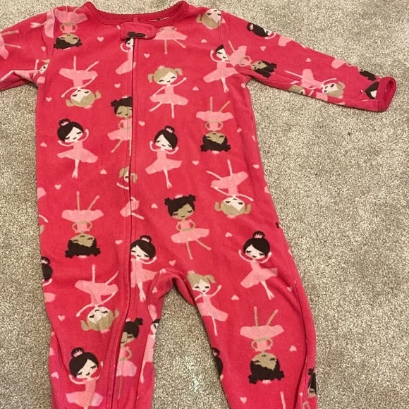 3 pairs of Kids One Piece Fleece Pajamas - Picture 2 of 4